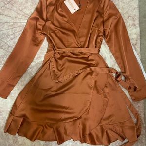 Wrap satin dress